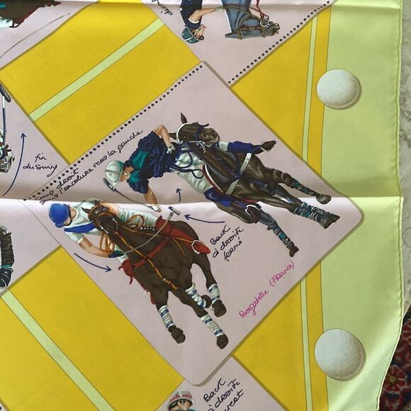 Hermès Le Monde du Polo 100% Silk Scarf 90cm - Picture 9 of 15